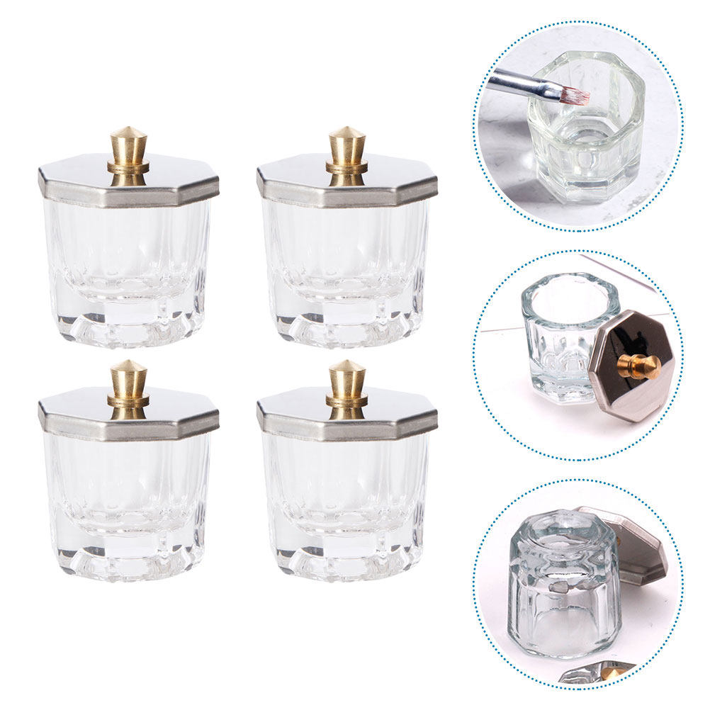 Acrylic Powder Clear - 4 pièces, bol en verre transparent
