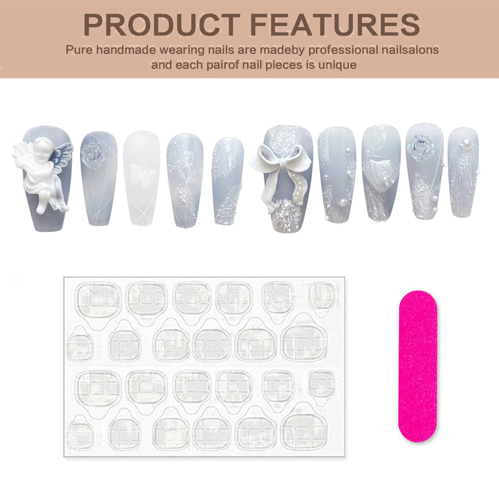Faux Ange en Plâtre 3D Fait à  - Nail Art Press On avis et prix