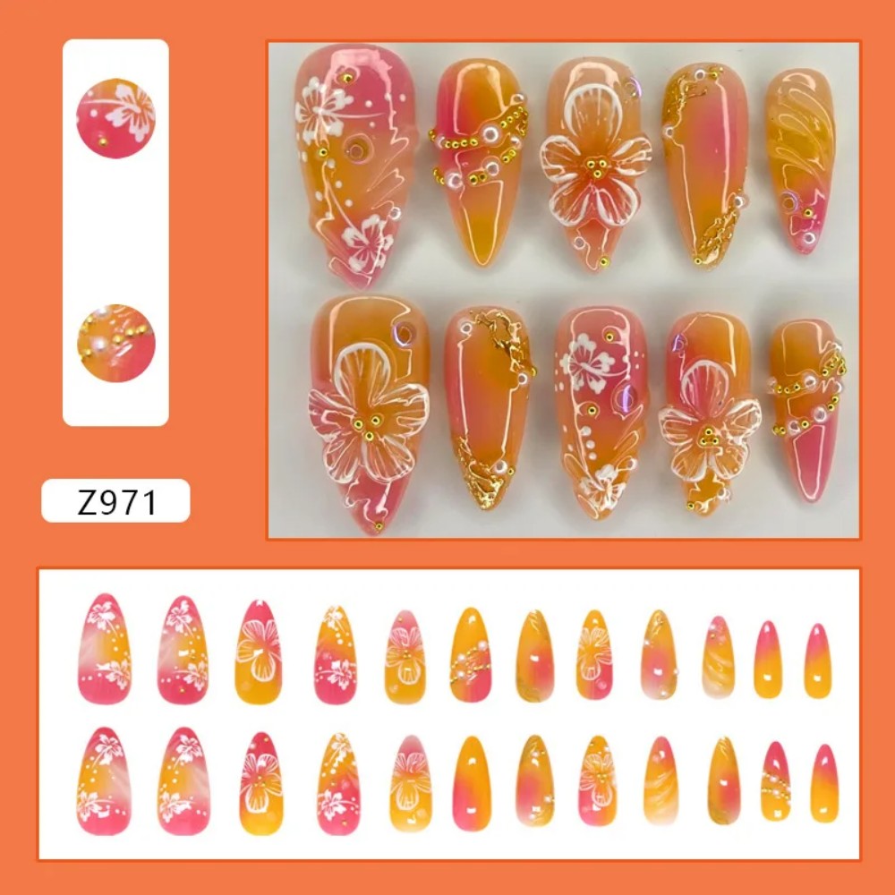 24 faux ongles en amande rose  - Nail Art Press On avis et prix