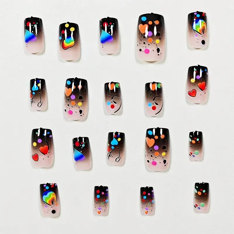 24 faux ongles courts carrés n - Nail Art Press On avis et prix