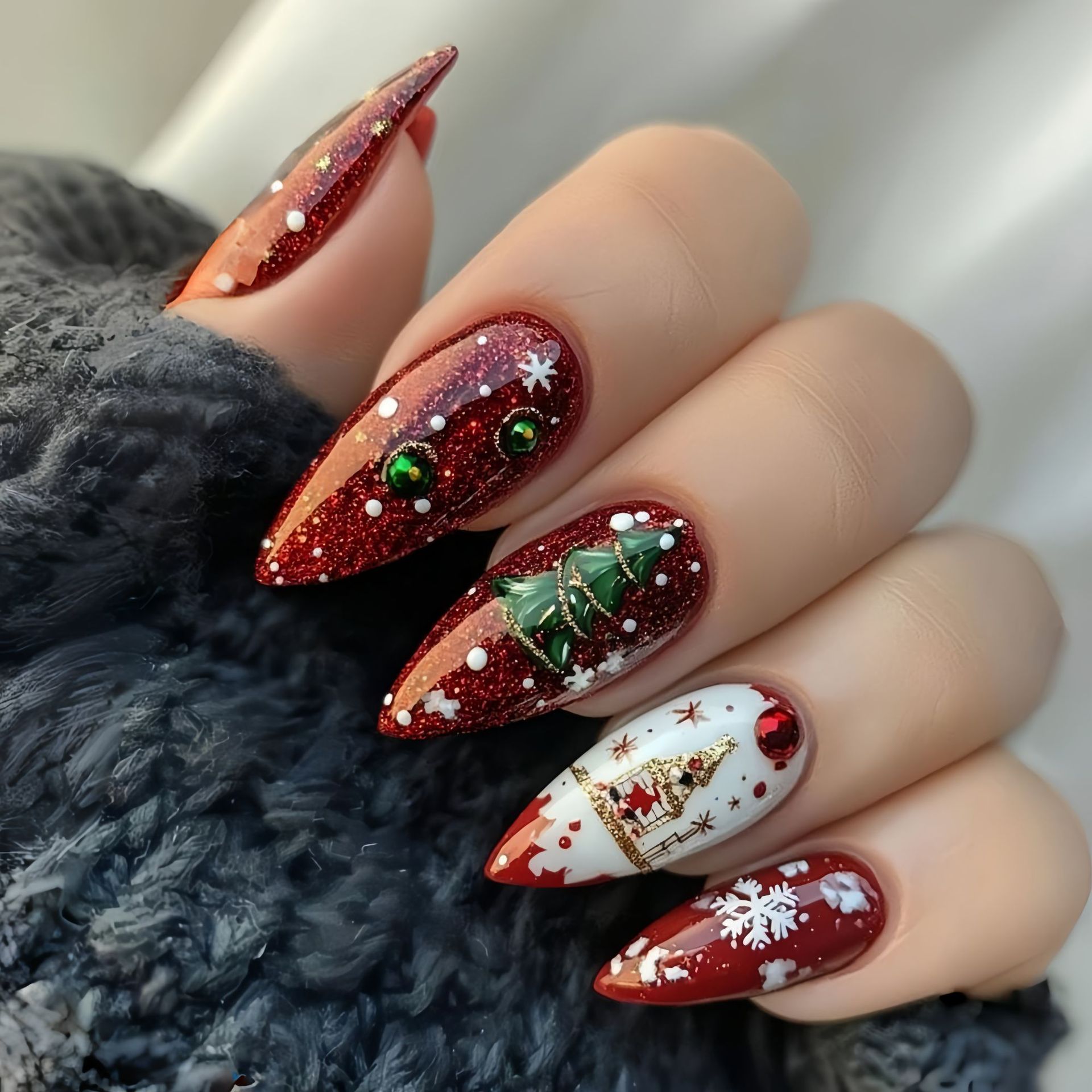 Faux ongles moyens pour fête d - Nail Art Press On avis et prix