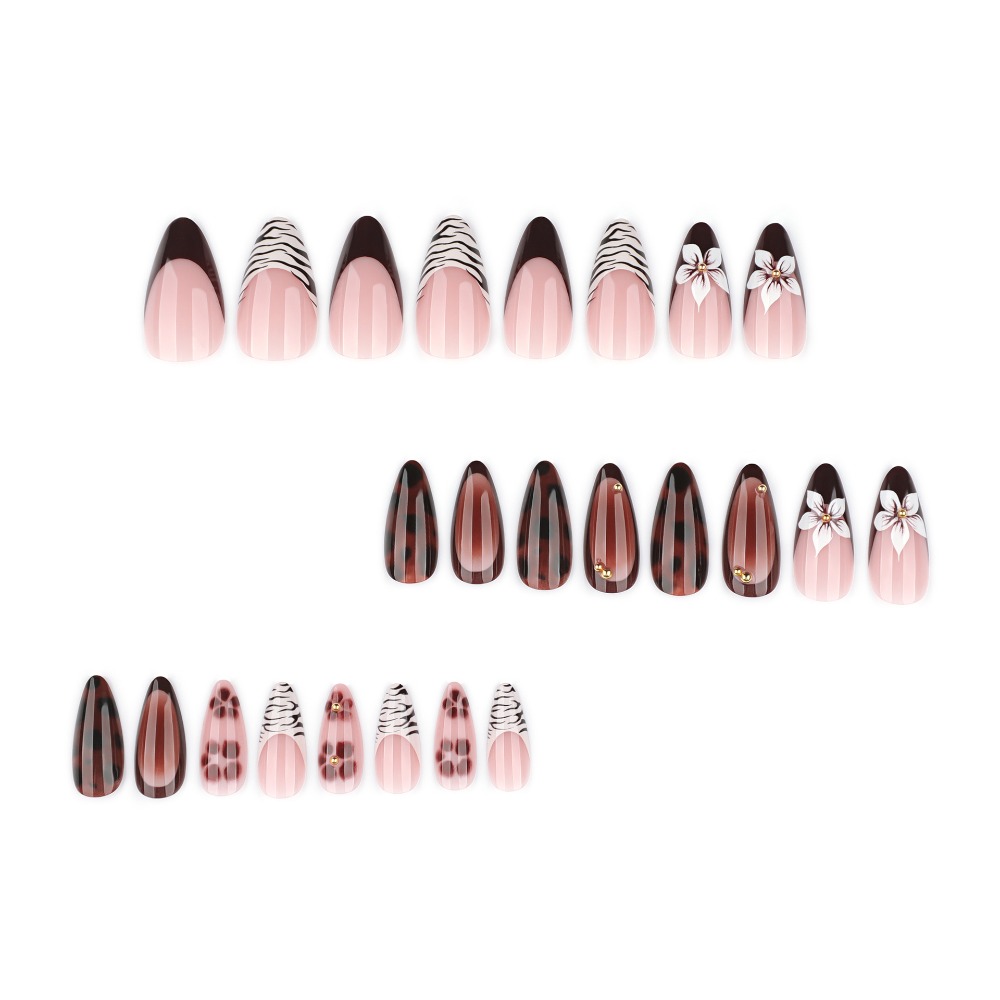 24 pièces de faux ongles brun  - Nail Art Press On avis et prix