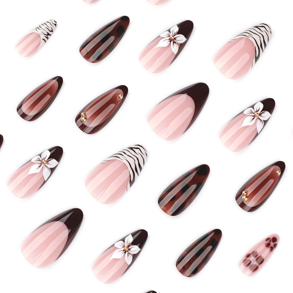 24 pièces de faux ongles brun  - Nail Art Press On avis et prix
